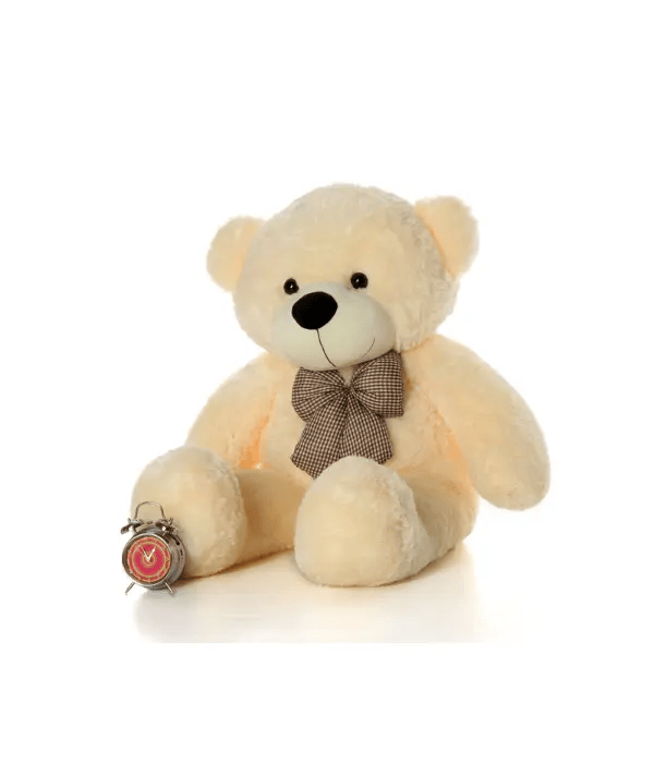 3.2 feet Premium off White Teddy bear - Image 2
